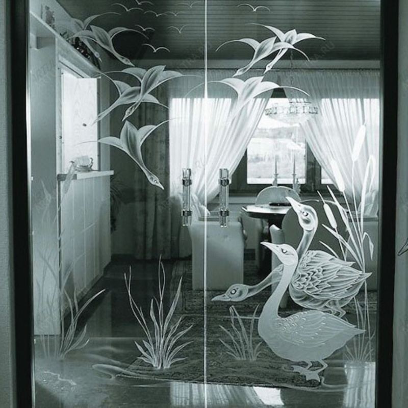 пескоструйные стекла для дверей
